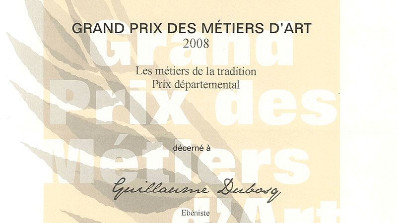 Grand prix des métiers d'art 2008 pour le violon du Le Travail du Bois d'Olivier - Guillaume Dubosq